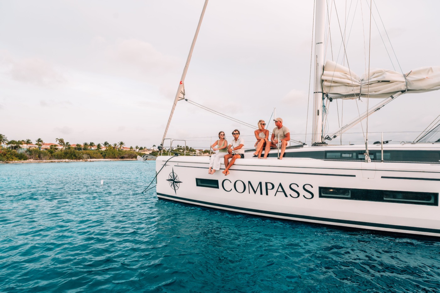 Dinner at sea aboard the Compass monohull