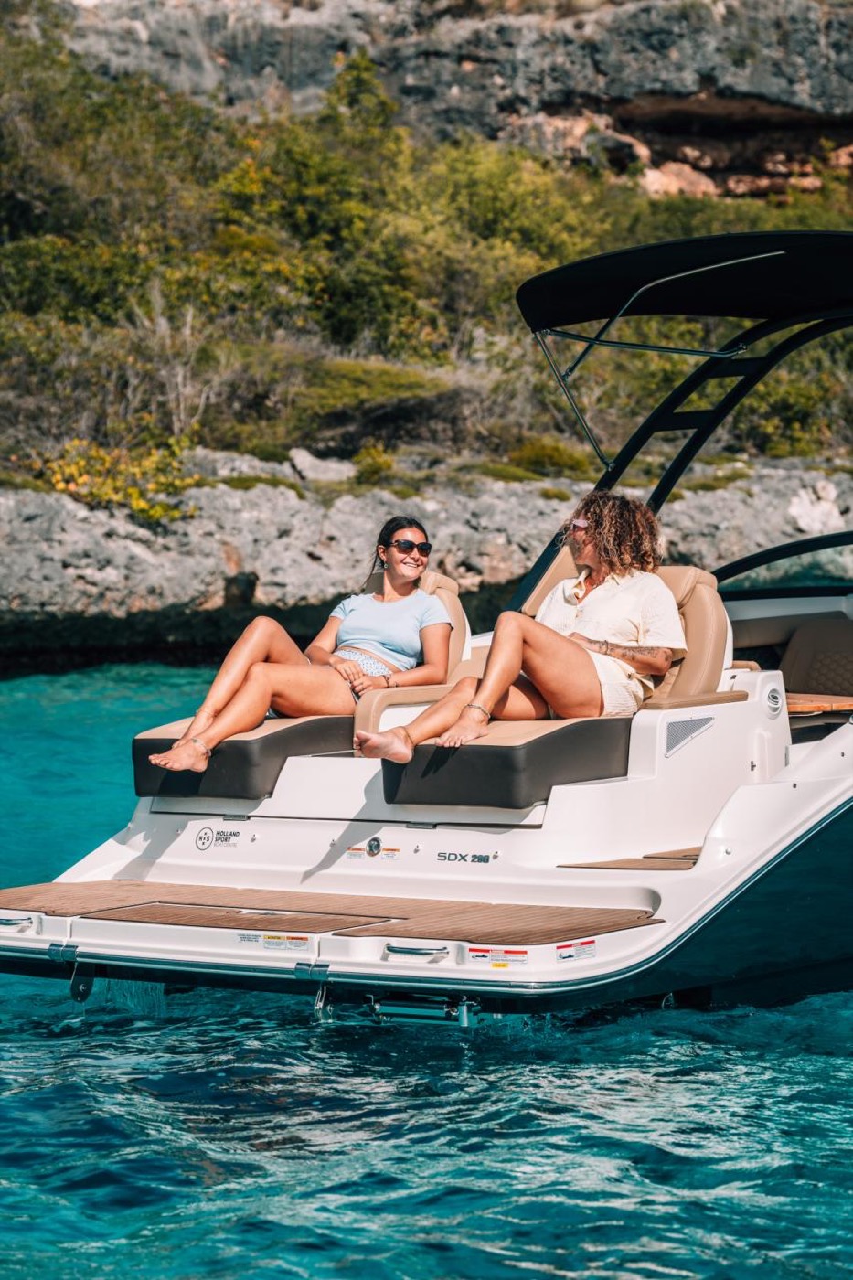 Guests aboard the Sea Ray